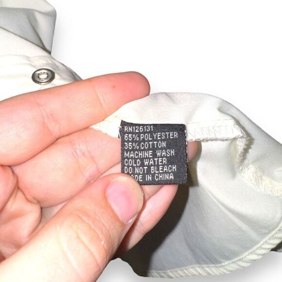 Patroncito USA Off-White Pearl Snap Cowboy Western Shirt Size M - Picture 11 of 13